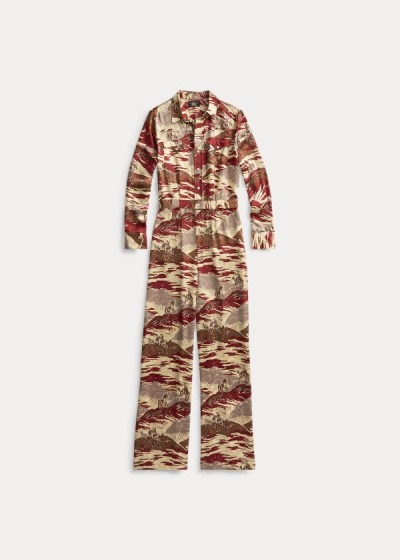 Jumpsuits Ralph Lauren Mujer Rojos / Marrom - Western Silk - IOUPD9280